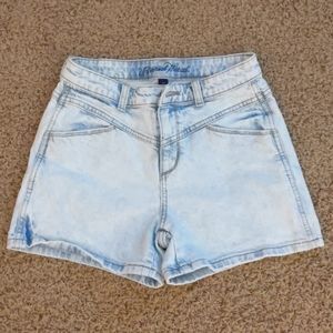 Size 2 White Jean Shorts, High Rise Midi